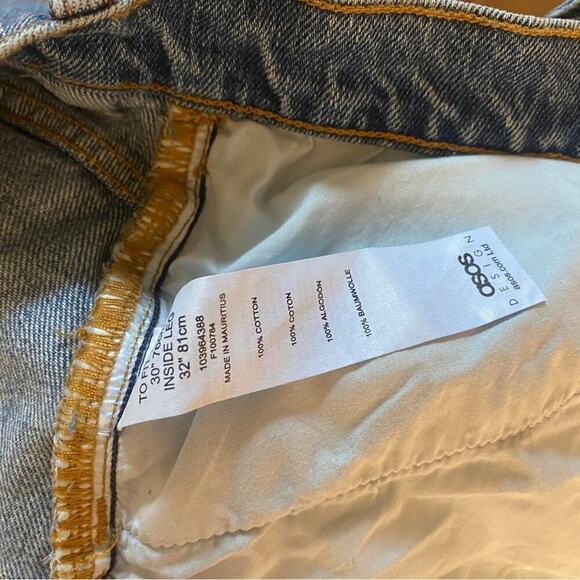 Asos Jeans denim Straight leg Rip Knee tapered straight boyfriend Denim SZ 30x32 - Picture 4 of 6